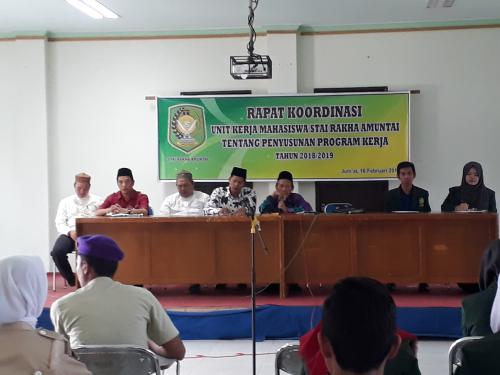 Rapat Koordinasi Penyusunan Program Kerja Badan Perwakilan Mahasiswa, Badan Eksekutif Mahasiswa Dan Unit Kegiatan Mahasiswa STAI Rakha Amuntai Tahun 2018